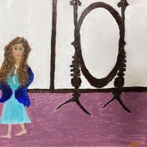 Acrylic art canvas print 8x8 black sided ready to hang She is pretty fancy huh?